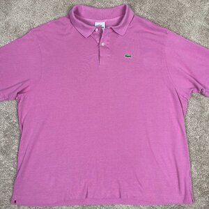 Lacoste Polo Shirt Mens 8 (3XL) Salmon Pink Logo Golf Preppy Resort Vacation
